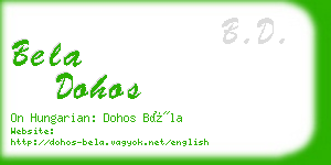 bela dohos business card